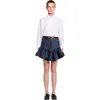 Sandro Cropped Shirt With Bow Details In Blue