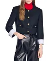 Sandro Paris Cropped Tailored Jacket In Black