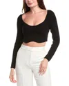 Sandro Cropped Sweater In Black