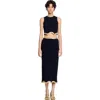 Sandro Cropped Sweater With Chain Detail In Black