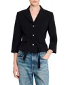 Sandro Cropped Tailored Belted Waist Jacket In Black