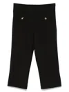 Sandro Womens Black Capri Button-embellished Stretch-woven Trousers In Black