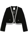 Sandro Cropped Tweed Jacket In Black