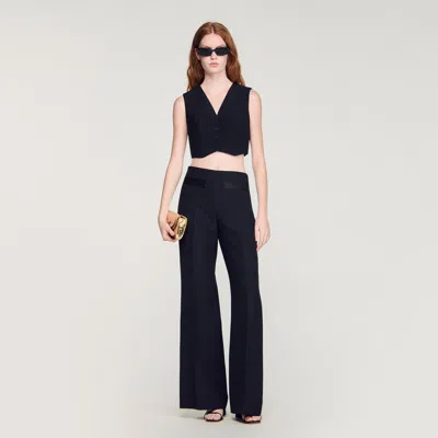 Sandro Cropped Vest In Black