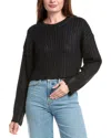 Sandro Cropped Wool-blend Sweater In Black