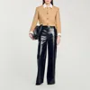 Sandro Cropped Wool-blend Jacket In Camel