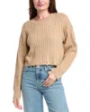 Sandro Cropped Wool-blend Sweater In Beige