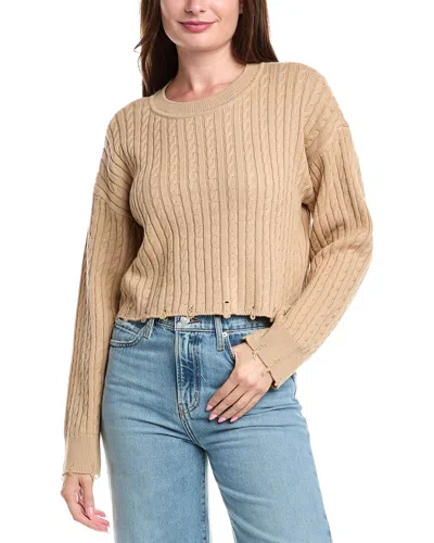 Sandro Cropped Wool-blend Sweater In Beige