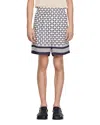 Sandro Square Cross Logo-print Bermuda Shorts In Ecru Navy
