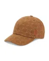 Sandro Cross Pattern Denim Cap In Brown