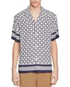 Sandro Cross Short Sleeve Shirt In Blue