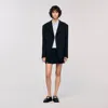 Sandro Crossed Tailored Jacket In Black