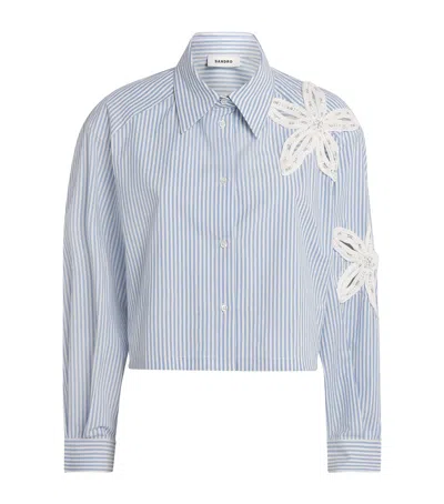 Sandro Crystal-detail Flower Shirt