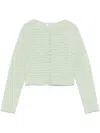 Sandro Crystal-embellished Cardigan In Green