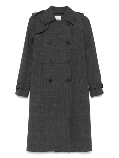 Sandro Crystal-embellished Coat In Gray