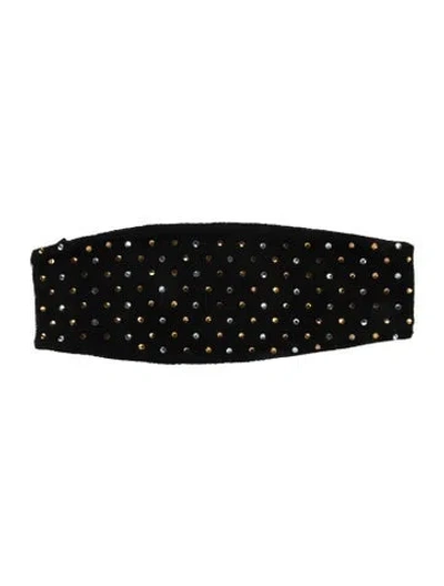 Pre-owned Sandro Crystal Embellished Headband In Black