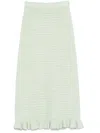 Sandro Crystal-embellished Knitted Skirt In Almond Green