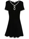 Sandro Megane Embellished Mini Dress In Black