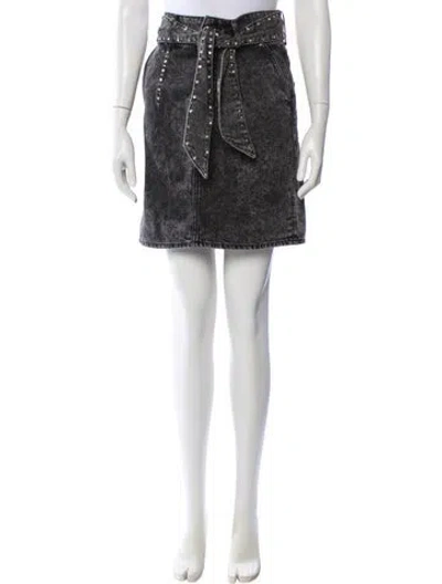 Pre-owned Sandro Crystal Embellishments Knee-length Skirt In Gray