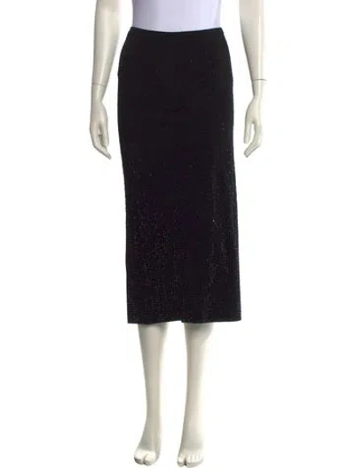 Pre-owned Sandro Crystal Embellishments Midi Length Skirt In Black