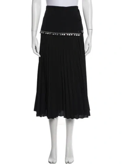 Pre-owned Sandro Crystal Embellishments Midi Length Skirt In Black