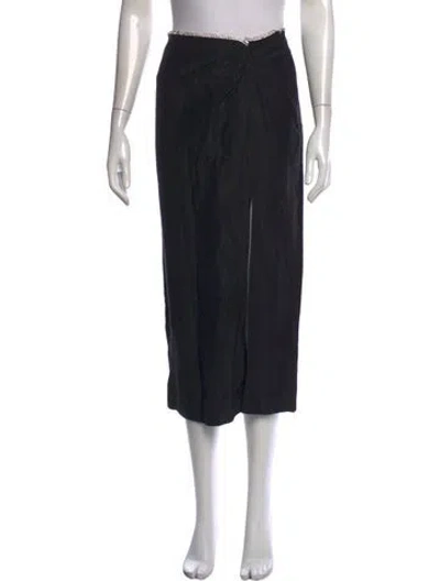 Pre-owned Sandro Crystal Embellishments Midi Length Skirt In Black