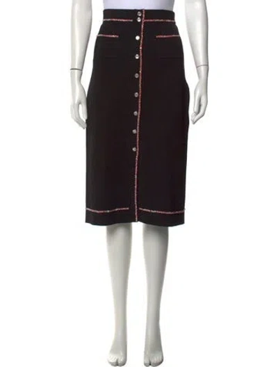 Pre-owned Sandro Crystal Embellishments Midi Length Skirt In Black