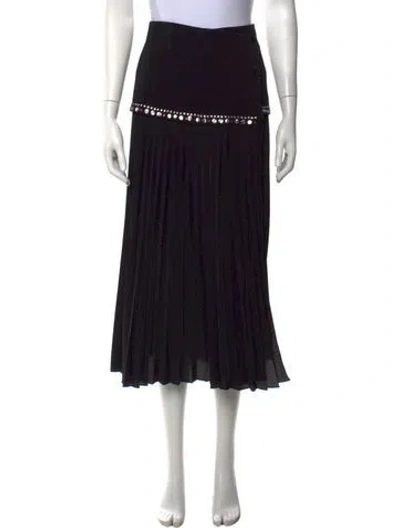 Pre-owned Sandro Crystal Embellishments Midi Length Skirt In Black
