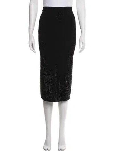 Pre-owned Sandro Crystal Embellishments Midi Length Skirt In Blue