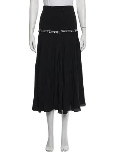 Pre-owned Sandro Crystal Embellishments Midi Length Skirt In Blue