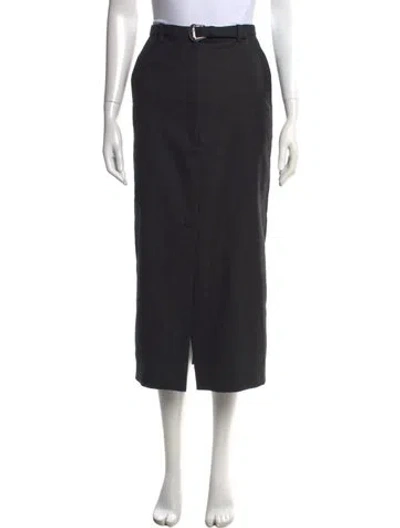 Pre-owned Sandro Crystal Embellishments Midi Length Skirt In Gray
