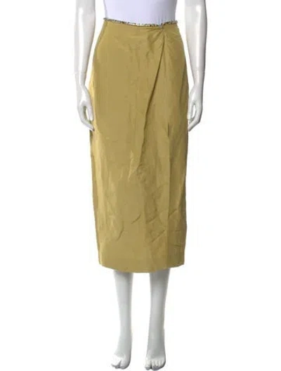 Pre-owned Sandro Crystal Embellishments Midi Length Skirt In Green