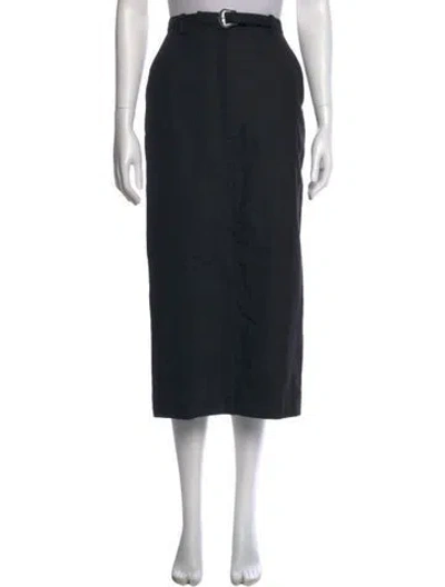 Pre-owned Sandro Crystal Embellishments Midi Length Skirt W/ Tags In Black