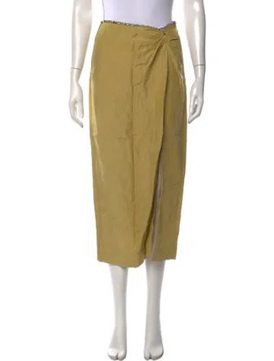 Pre-owned Sandro Crystal Embellishments Midi Length Skirt W/ Tags In Green