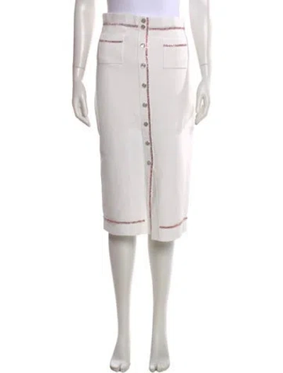 Pre-owned Sandro Crystal Embellishments Midi Length Skirt In White