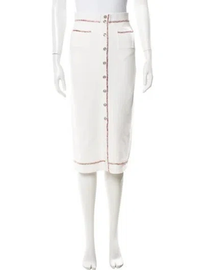 Pre-owned Sandro Crystal Embellishments Midi Length Skirt In White
