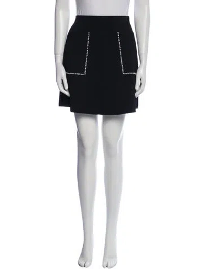 Pre-owned Sandro Crystal Embellishments Mini Skirt In Black