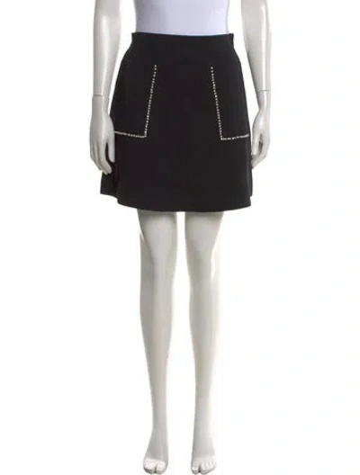 Pre-owned Sandro Crystal Embellishments Mini Skirt In Black