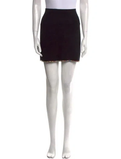 Pre-owned Sandro Crystal Embellishments Mini Skirt W/ Tags In Black