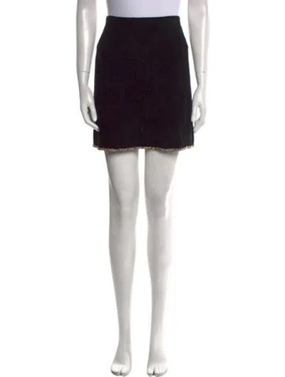Pre-owned Sandro Crystal Embellishments Mini Skirt W/ Tags In Black