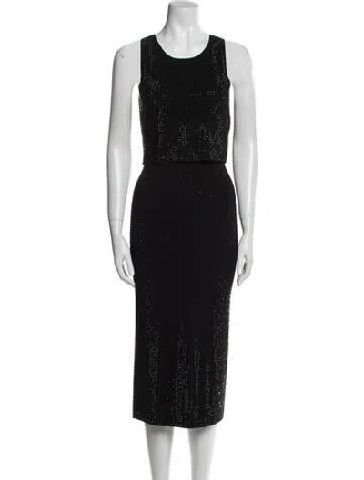 Pre-owned Sandro Crystal Embellishments Skirt Set In Black