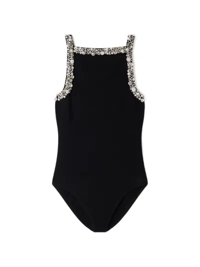 Sandro Crystal-embellished Bodysuit In Black