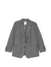 Sandro Crystal-embellished Checked Blazer In Gray
