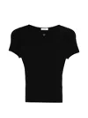 Sandro Geripptes T-shirt Mit Cut-out In Black