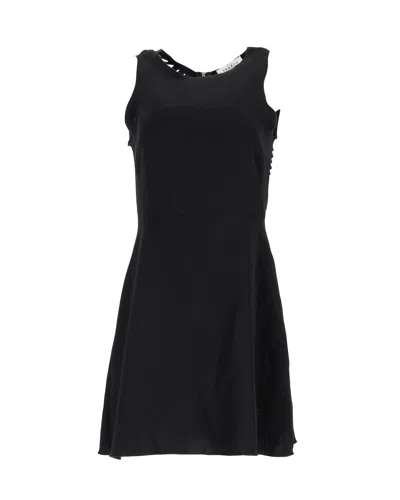 Sandro Cut-out Back Mini Dress In Black Polyester