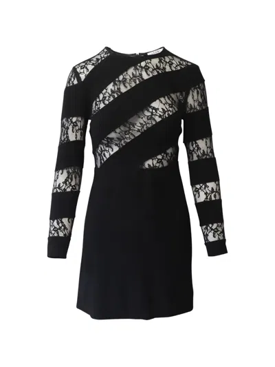 Pre-owned Sandro Cut-out Lace Dress In Black