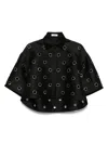 Sandro Oversized Shirt With Rhinestones Holes In Gold