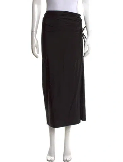 Pre-owned Sandro Cutout Accent Long Skirt In Black