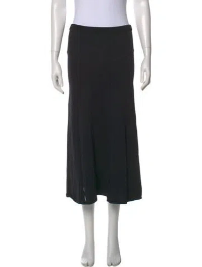 Pre-owned Sandro Cutout Accent Midi Length Skirt In Black