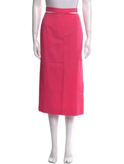 Pre-owned Sandro Cutout Accent Midi Length Skirt In Pink